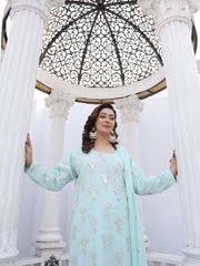 Ice Blue Embroidered Chiffon Suit – Maryam Fashions