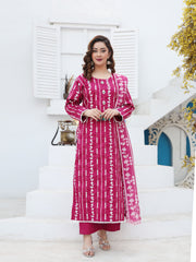 Magenta Cotton Embroidered Suit – Maryam Fashions - Maryam Fashions
