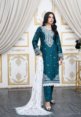 Rose Royale Embroidered Summer Cotton 3PC Suit