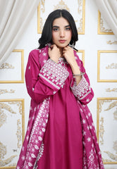 Emerald Grace Embroidered Summer Cotton 3PC Suit