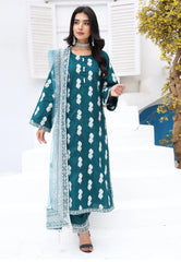 Luxury Summer Cotton Fully Embroidered 3 Piece Suit with Organza Tassel Dupatta & Embroidered Patti Trouser – Maryam Fashions