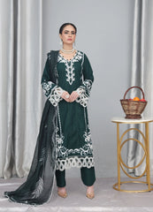 Bottle Green Embroidered Suit – Maryam Fashions