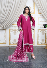 Emerald Grace Embroidered Summer Cotton 3PC Suit