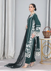 Bottle Green Embroidered Suit – Maryam Fashions