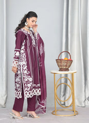 Magenta Embroidered Suit – Maryam Fashions