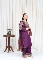Purple Embroidered  Suit – Maryam Fashions