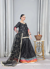 Black Silk Embellished Suit – Maryam Fashions