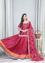 Mehroon Silk Embellished Suit – Maryam Fashions