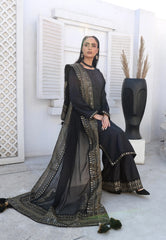 Noir Royale Luxury Sequins Embroidered Silk Suit with Chiffon Dupatta – Maryam Fashions