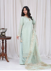 Mint Green Embroidered Suit – Maryam Fashions