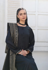Noir Royale Luxury Sequins Embroidered Silk Suit with Chiffon Dupatta – Maryam Fashions