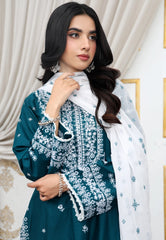 Rose Royale Embroidered Summer Cotton 3PC Suit