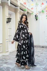 Black Embroidered Winter Cotton Suit | Maryam Fashions
