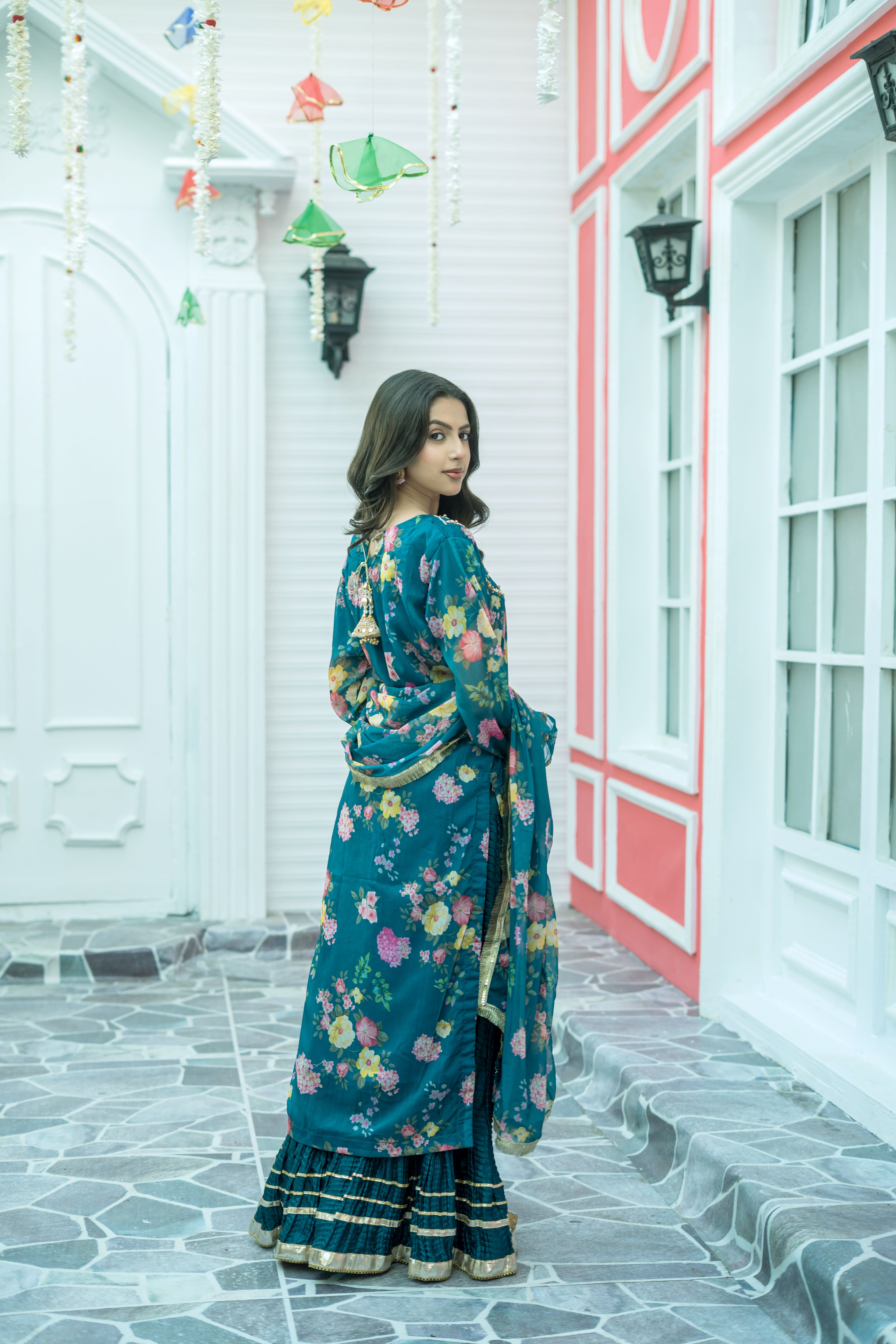 Zink Printed Chiffon Embroidered Suit | Maryam Fashions