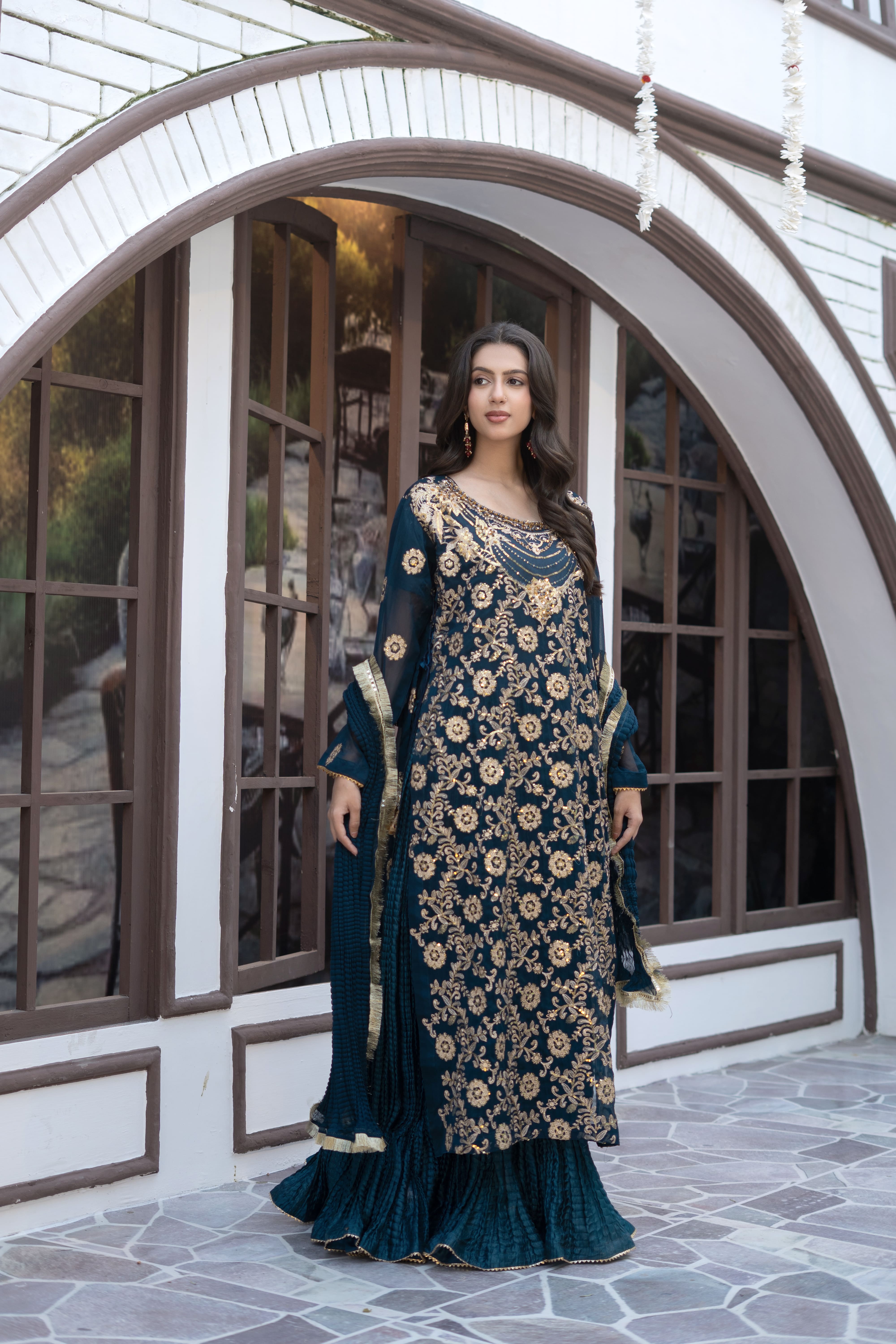 Zink Chiffon Embroidered Suit | Maryam Fashions