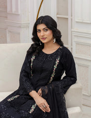 Black Chiffon Embroidered Suit – Maryam Fashions
