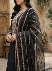 Signature Embroidered Silk Farshi Shalwar 3 Piece Suit – Ready to Wear | Maryam Fashions | MFN088