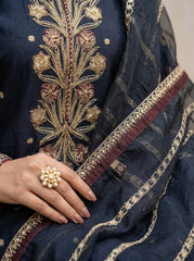 Signature Embroidered Silk Farshi Shalwar 3 Piece Suit – Ready to Wear | Maryam Fashions | MFN088