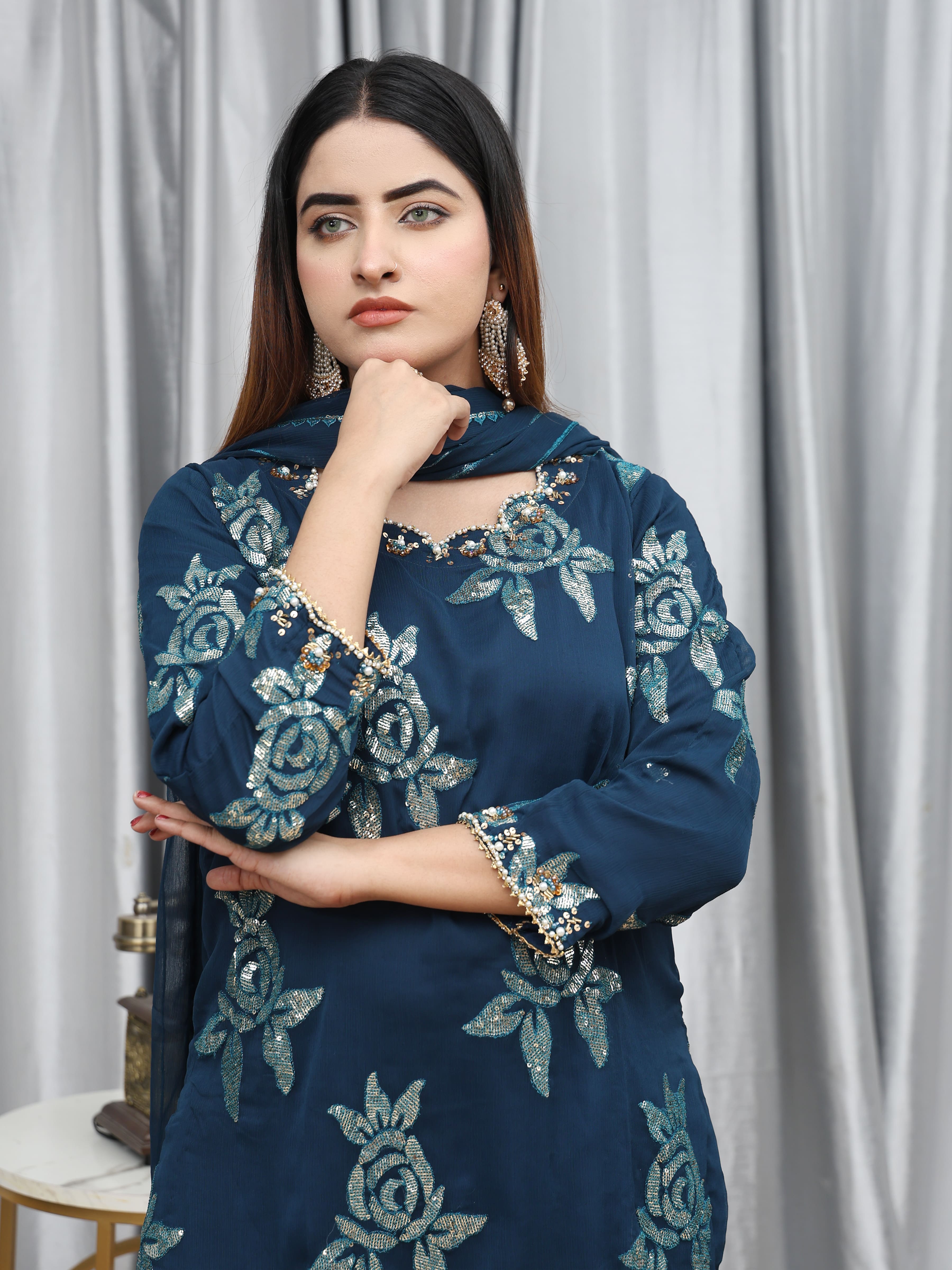 Zink Chiffon Suit – Maryam Fashions