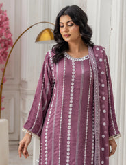 Lilac Chiffon Embroidered Suit – Maryam Fashions