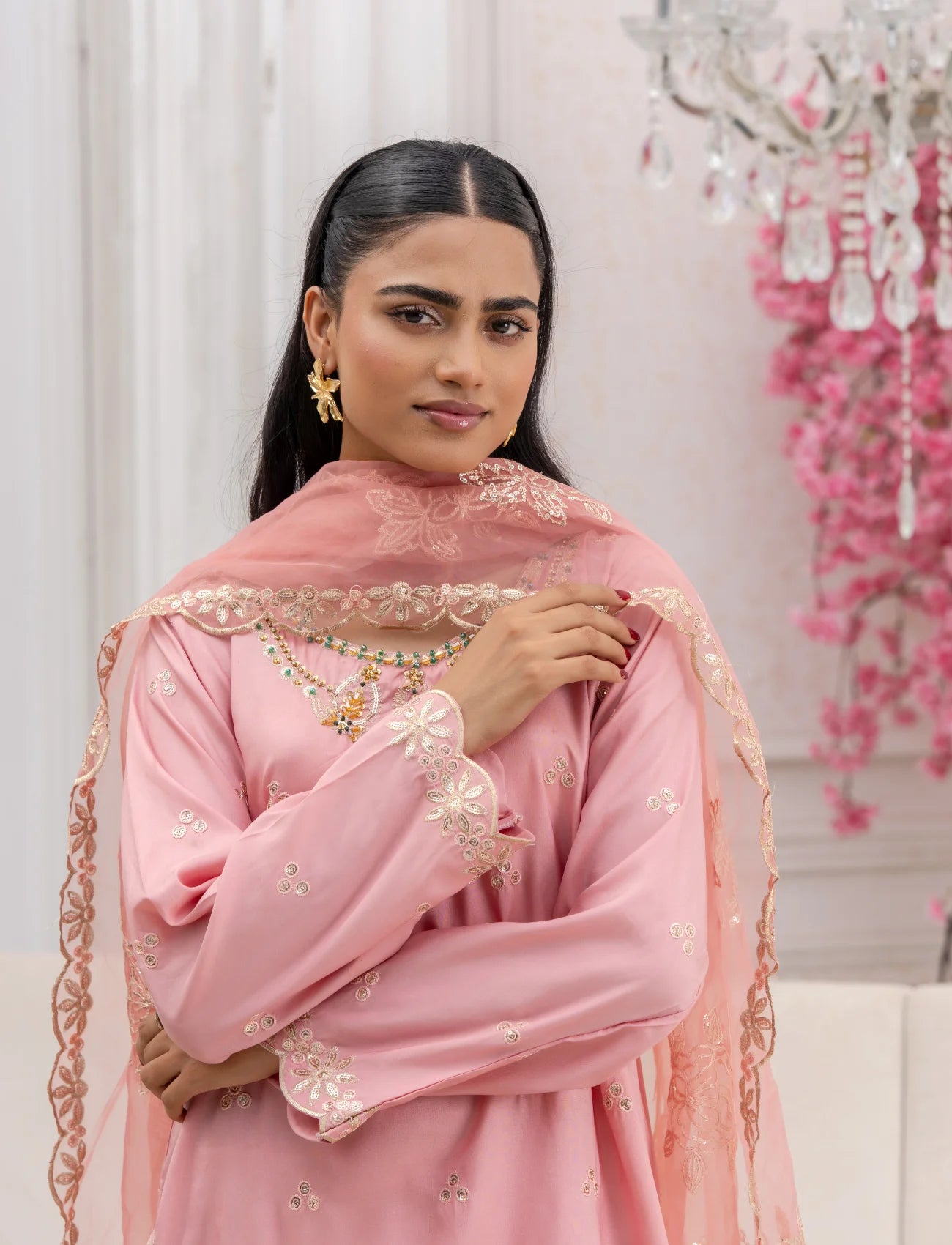 Silk Embroidered 3PC Suit – Maryam Fashions