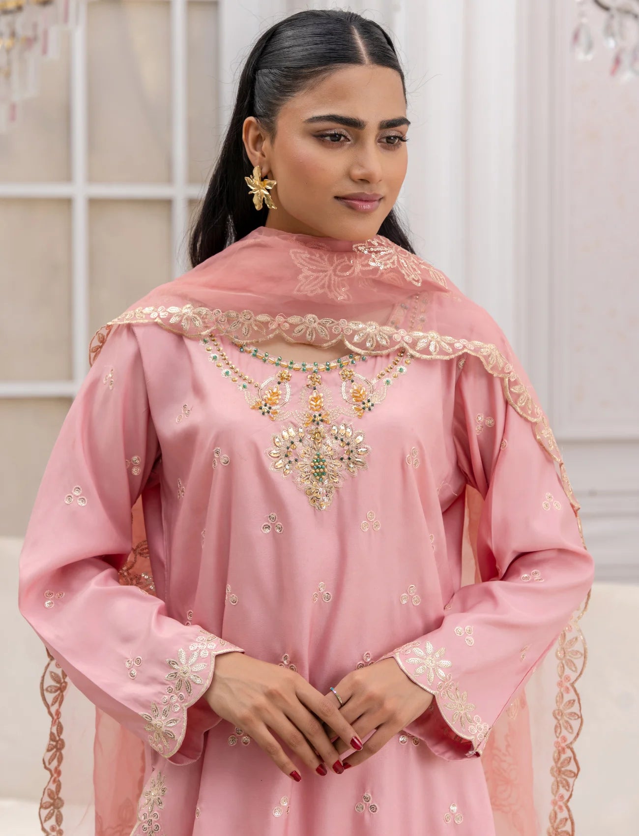 Silk Embroidered 3PC Suit – Maryam Fashions