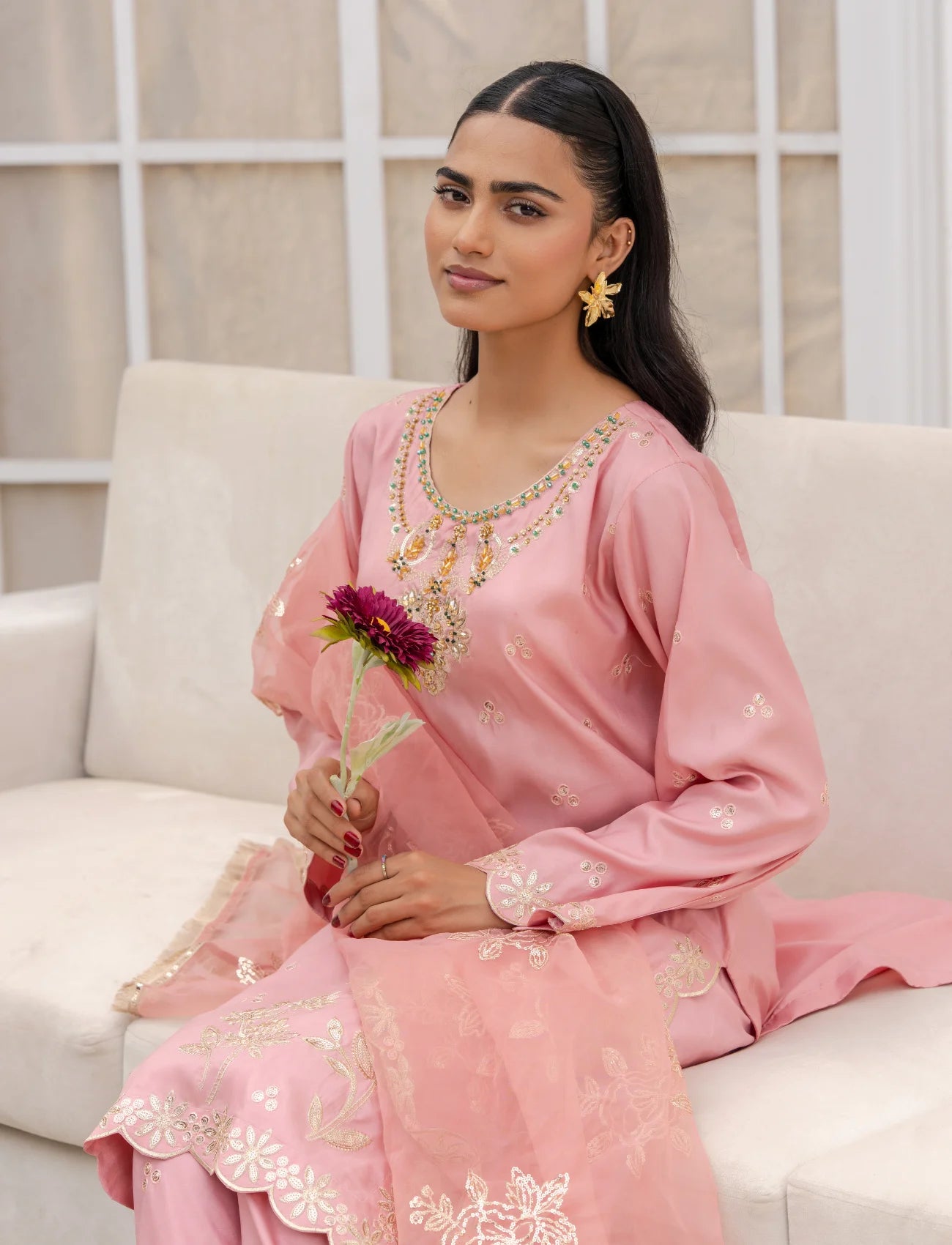 Silk Embroidered 3PC Suit – Maryam Fashions