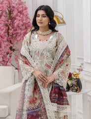 Skin Organza Embroidered Suit Online | Maryam Fashions