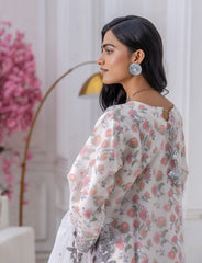 White Organza Embroidered Suit  – Maryam Fashions