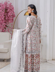 White Organza Embroidered Suit  – Maryam Fashions